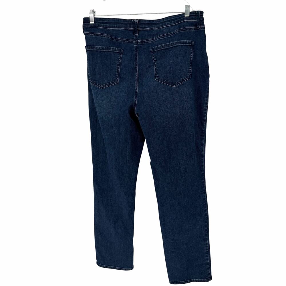 NYDJ Dark Wash Sheri SLim Lift & Tuck Tech Denim Jeans Sz 14 - Picture 2 of 9